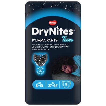 HUGGIES® DryNites Nohavičky plienkové jednorazové pre chlapca 8-15 rokov (27-57 kg) 9 ks