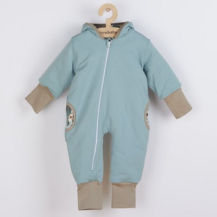 Zateplený jarný overal s kapucňou New Baby Spring mint