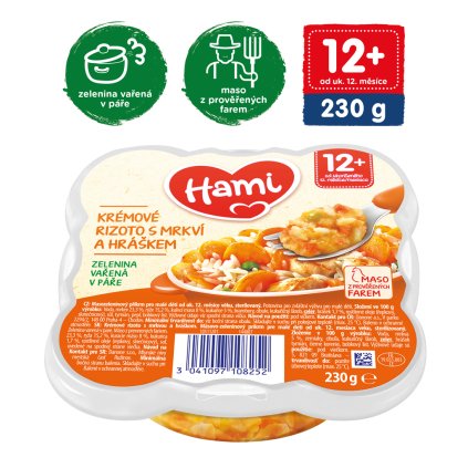 HAMI Rizoto krémové s mrkvou a hráškom Malý Gurmán 230g