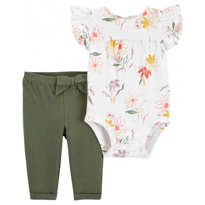 CARTER'S Set 2dielny body kr. rukáv, legíny Ivory Floral dievča