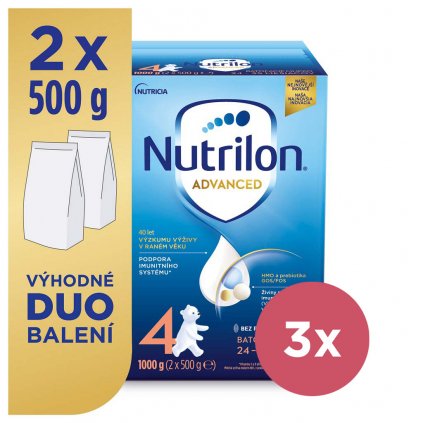 3x NUTRILON 4 Advanced batoľacie mlieko 1 kg, 24+