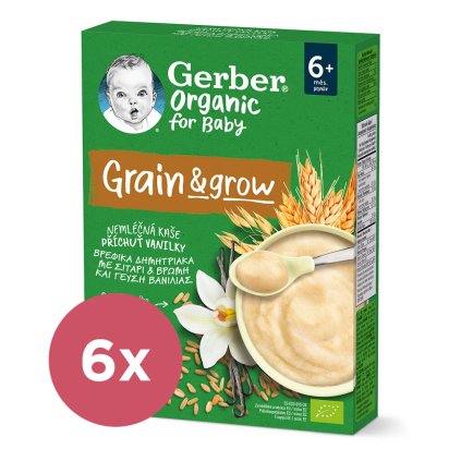 6x GERBER Organic Kaša nemliečna s príchuťou vanilky 200 g​