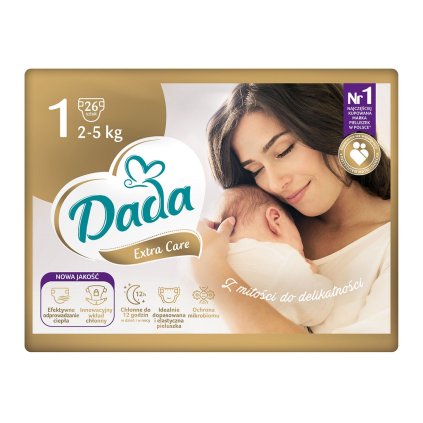 DADA Extra Care Plienky jednorázové 1 Newborn (2-5 kg) 26 ks