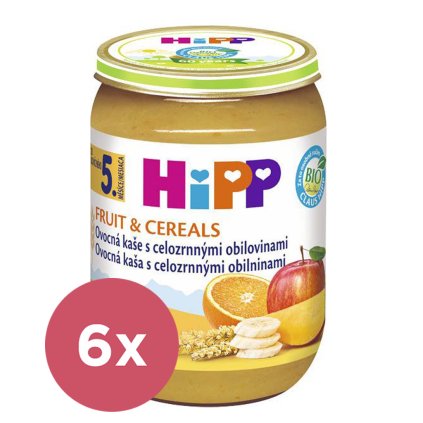 6x HiPP BIO Ovocná kaša s celozrnnými obilninami 190 g