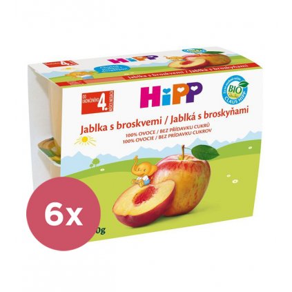 6x HiPP BIO Jablká s broskyňami (4x 100 g)