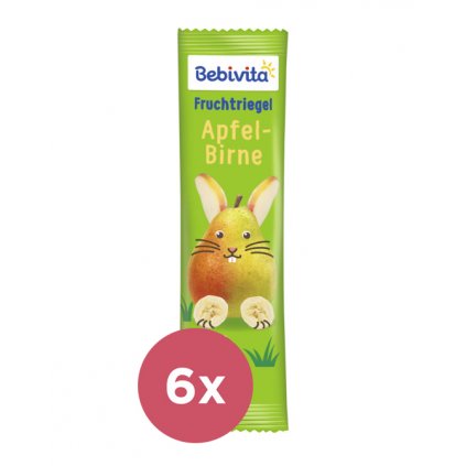 6x BEBIVITA Ovocná tyčinka jablko a hruška 25 g