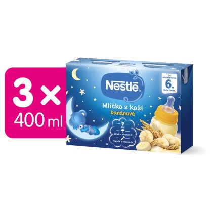 3x NESTLÉ Mliečko s kašou banánové (2x 200 ml)