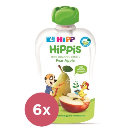 6x HiPP BIO Hippis Hruška-Jablko od uk. 4.-6. mesiaca, 100 g