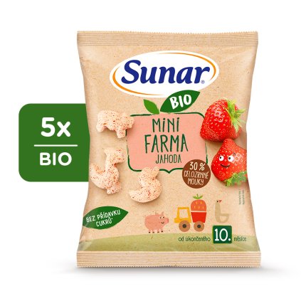 5x SUNAR BIO Chrumky Mini farma jahoda 18g