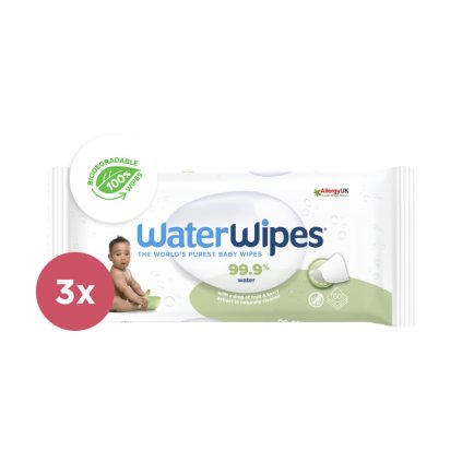 3x WATERWIPES Vlhčené obrúsky bez obsahu plastov Soapberry 60 ks ( 180 ks )