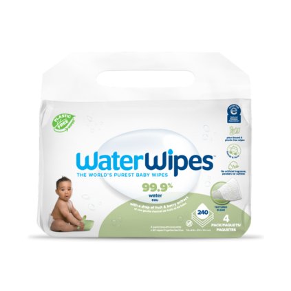 4x WATERWIPES Obrúsky vlhčené bez obsahu plastov Soapberry 60 ks (240 ks)