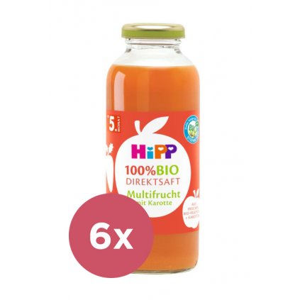 6x HiPP 100 % Bio Juice Ovocna šťava s mrkvou