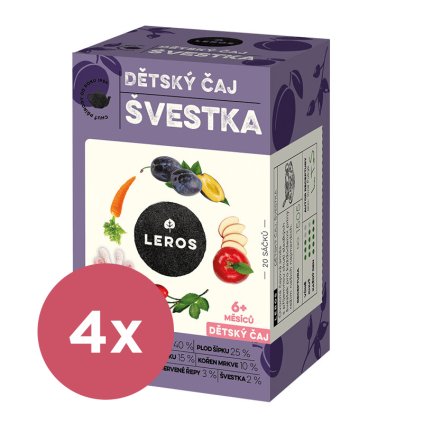 4x LEROS Čaj detský Slivka 20x2g