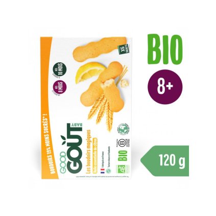 GOOD GOUT BIO Piškóty s esenciálnym citrónovým olejom (120 g), 8m+