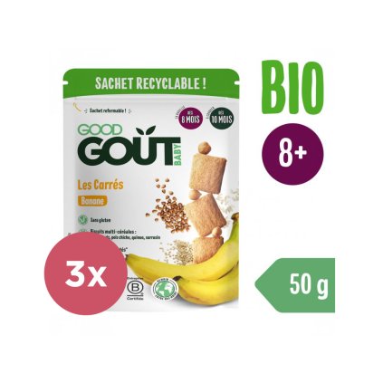 GOOD GOUT BIO Banánové vankúšiky 3x50 g