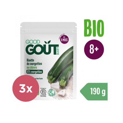 GOOD GOUT BIO Cuketové rizoto s kozím syrom 3x190 g