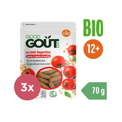 GOOD GOUT Mini bagetky s paradajkami 3x70 g