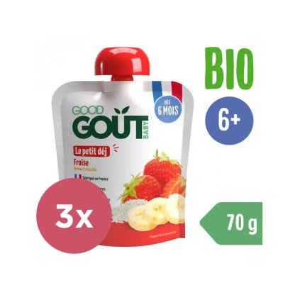 GOOD GOUT BIO Jahodové raňajky 3x70 g