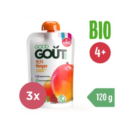 3x GOOD GOUT BIO Kapsička ovocná Mango 120 g, 4m+