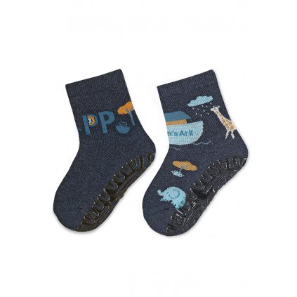 STERNTALER Ponožky protišmykové Archa AIR 2ks v balení blue melange chlapec veľ. 19/20 cm-