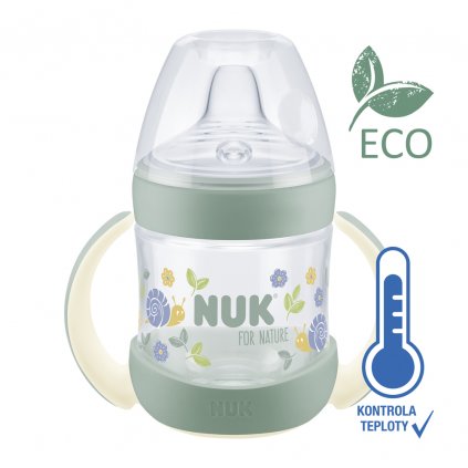 NUK Fľaša dojčenská For Nature na učenie s kontrolou teploty, 150 ml