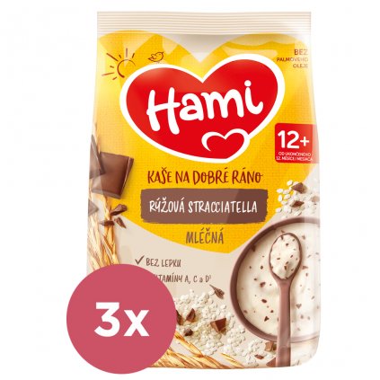 3x HAMI Kaša mliečna ryžová stracciatella 3x 210 g