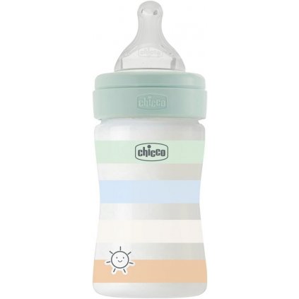 CHICCO Fľaša dojčenská Well-being silikón 150 ml chlapec