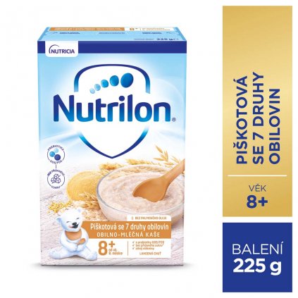 NUTRILON Pronutra piškótová mliečna kaša so 7 druhmi obilnín od uk. 8. mesiaca 225 g