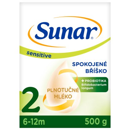 SUNAR Sensitive 2 Mleko pokračovacie 500 g, 6m+