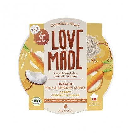 LOVEMADE Curry kuracie s ryžou pre deti od 6. mesiaca, 225 g