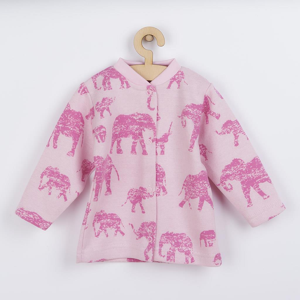 Dojčenský kabátik Baby Service Slony ružový Farba: Ružová, Veľkosť: 68 (4-6m)
