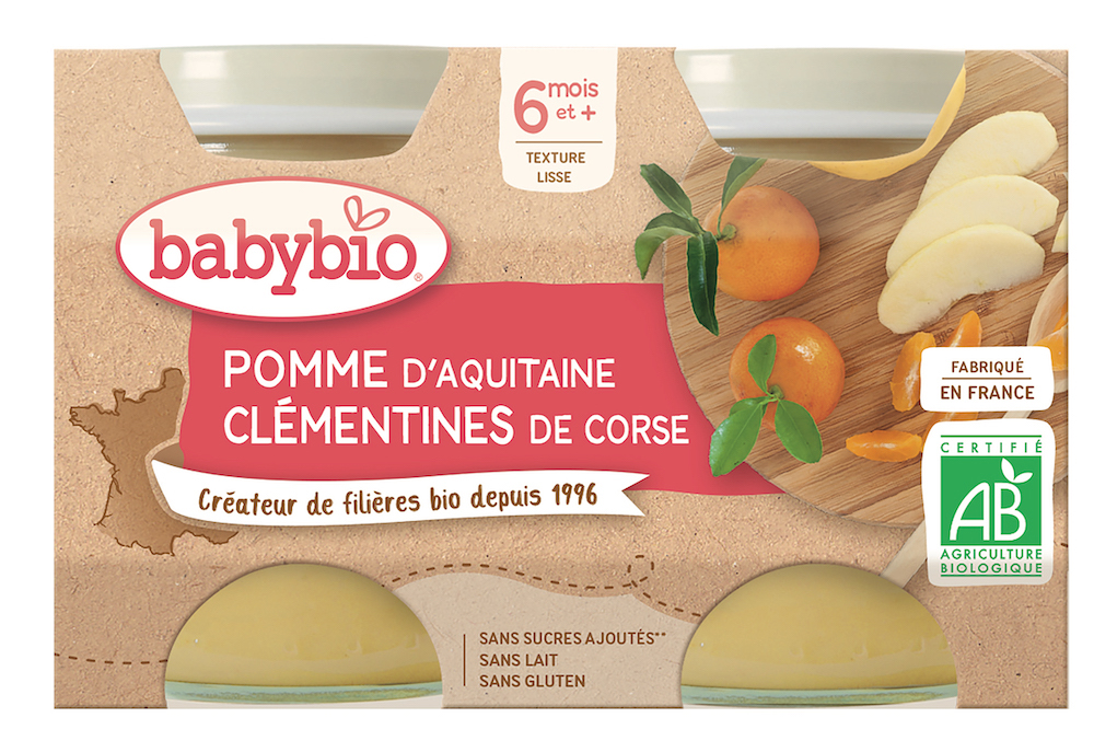 BABYBIO 2xBABYBIO Jablko s klementínkami 130 g