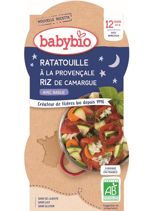 BABYBIO 2xBABYBIO Večerné menu ratatouille po provensálsky s ryžou 200 g