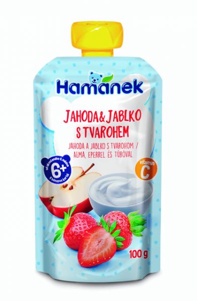 HAMANEK HAMÁNEK Jahoda & jablko s tvarohom 100 g