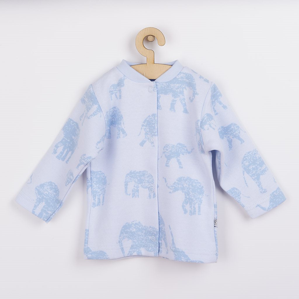 Dojčenský kabátik Baby Service Slony modrý Farba: Modrá, Veľkosť: 68 (4-6m)