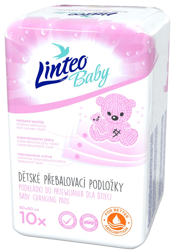 LINTEOBABY LINTEO BABY Podložky detské prebaľovacie 10 ks 60x60 cm