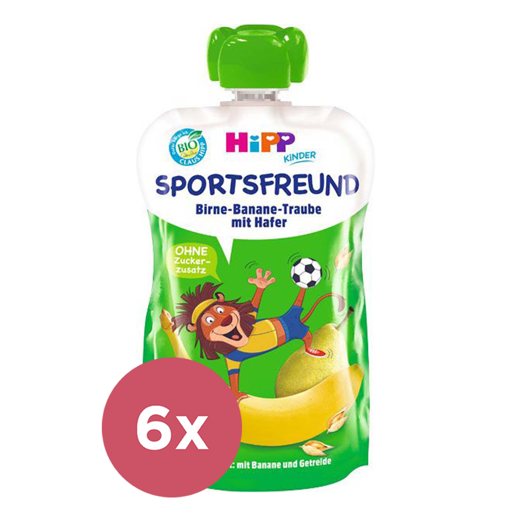 6x HiPP BIO Sport Hruška-Banán-Biele hrozno-Ovos 120 g