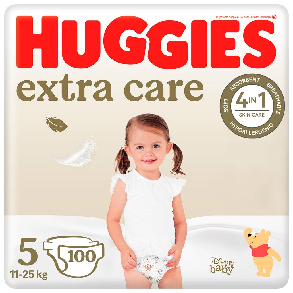 HUGGIES® Extra Care plienky jednorazové 5 (12-17 kg) 100 ks