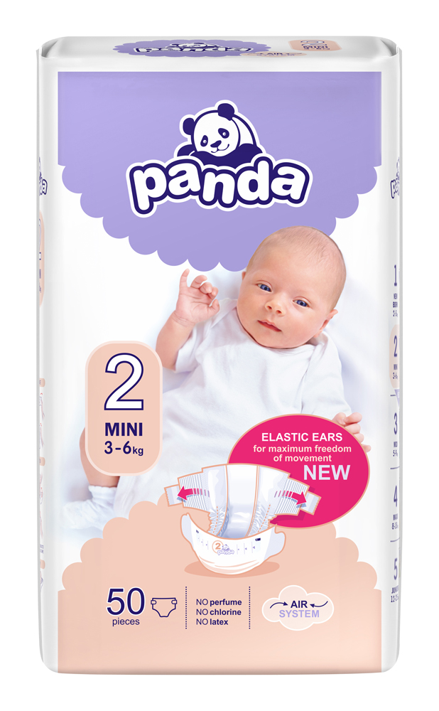 BELLAPANDA BELLA PANDA Mini 50 ks (3-6 kg) - jednorazové plienky