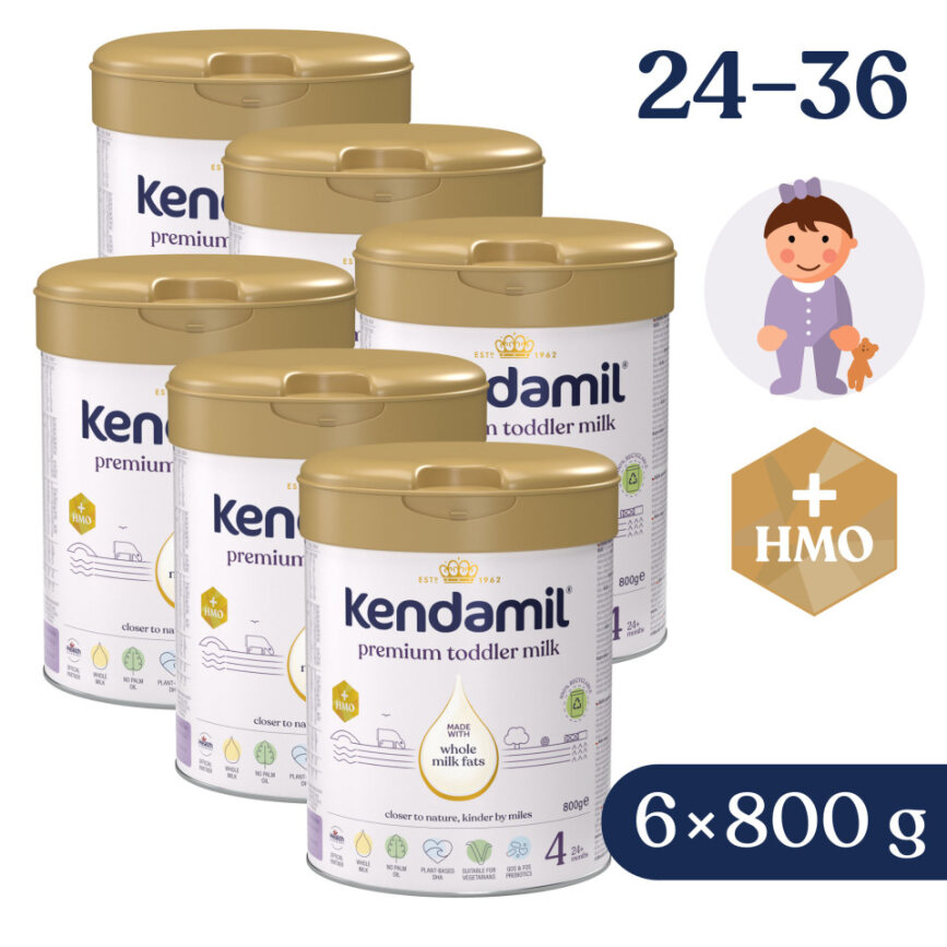 6x KENDAMIL Mlieko batoľacie Premium 4 HMO+ (800 g) 24m+