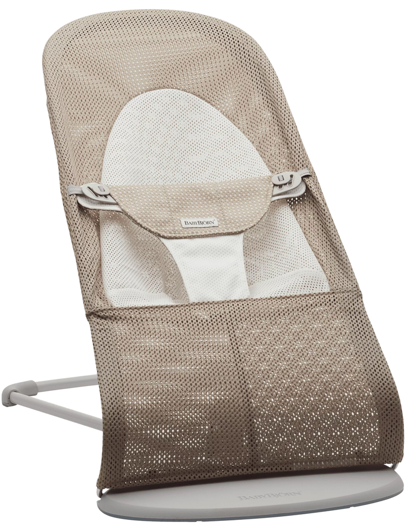 BABYBJORN BABYBJÖRN Lehátko Balance Soft Grey Beige/White mesh, svetlá šedá konštrukcia