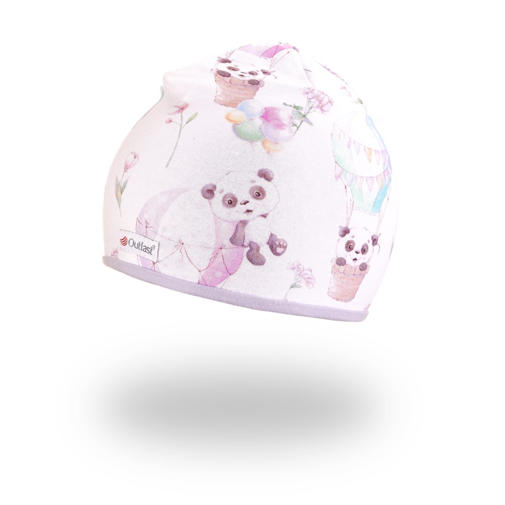 LITTLEANGEL LITTLE ANGEL Čiapka podšitá Outlast® 3 | panda/sv.fialová Veľkosť: 39-41 cm