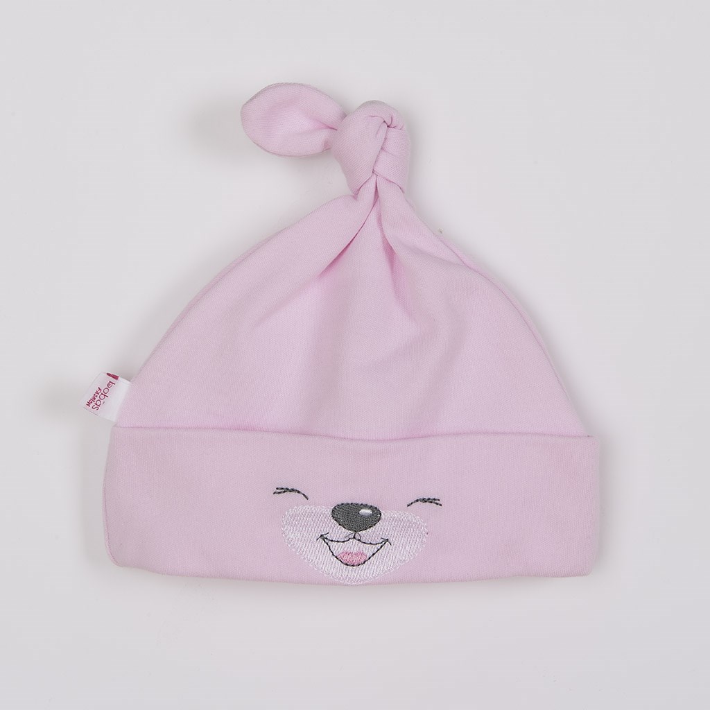 Bavlnená dojčenská čiapočka Bobas Fashion Lucky biela Farba: Ružová, Veľkosť: 62 (3-6m)