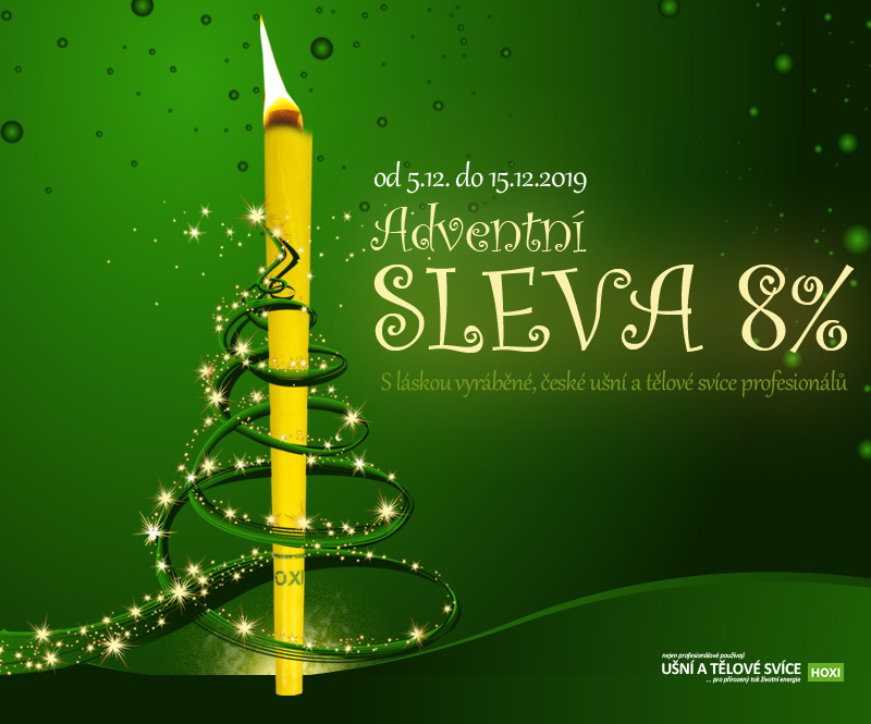 Adventní SLEVA na tělové a ušní svíce HOXI