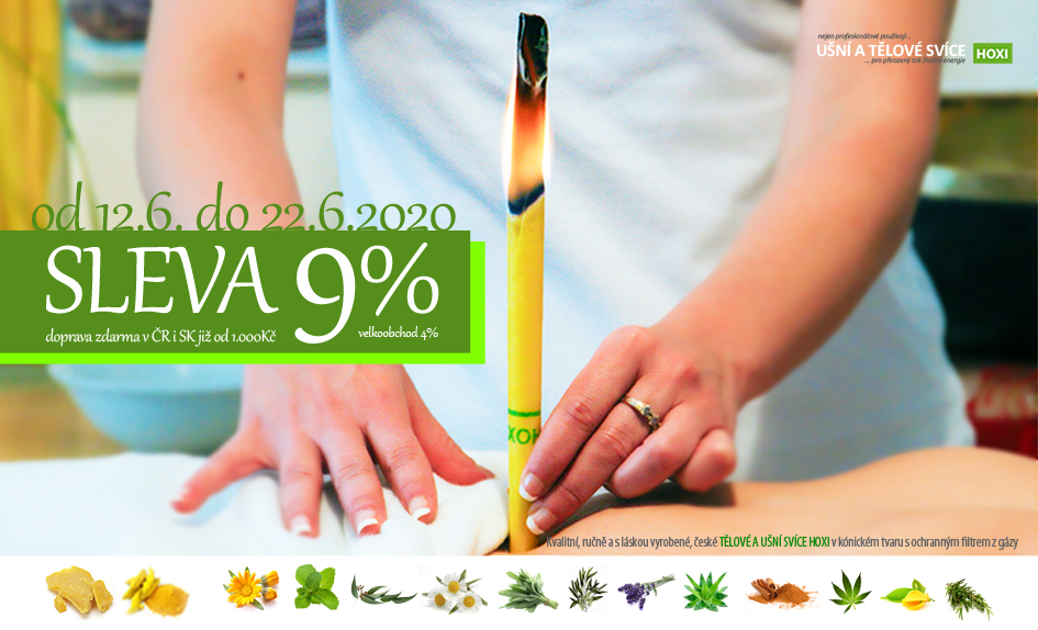 Do slunovratu u Hoxi SLEVA 9% na ušní a tělové svíce