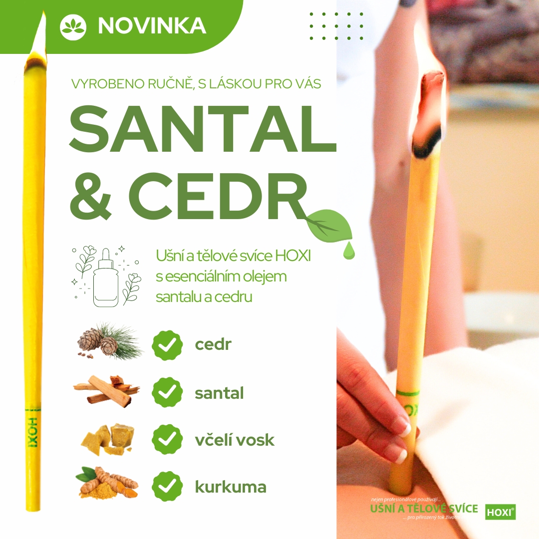 NOVINKA - ušní a tělové svíce HOXI® Santal-Cedr