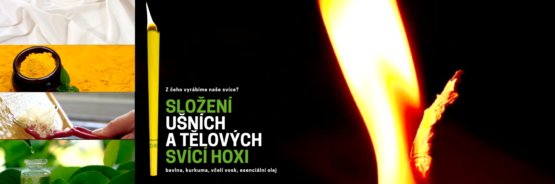 Složení ušních a tělových svící HOXI