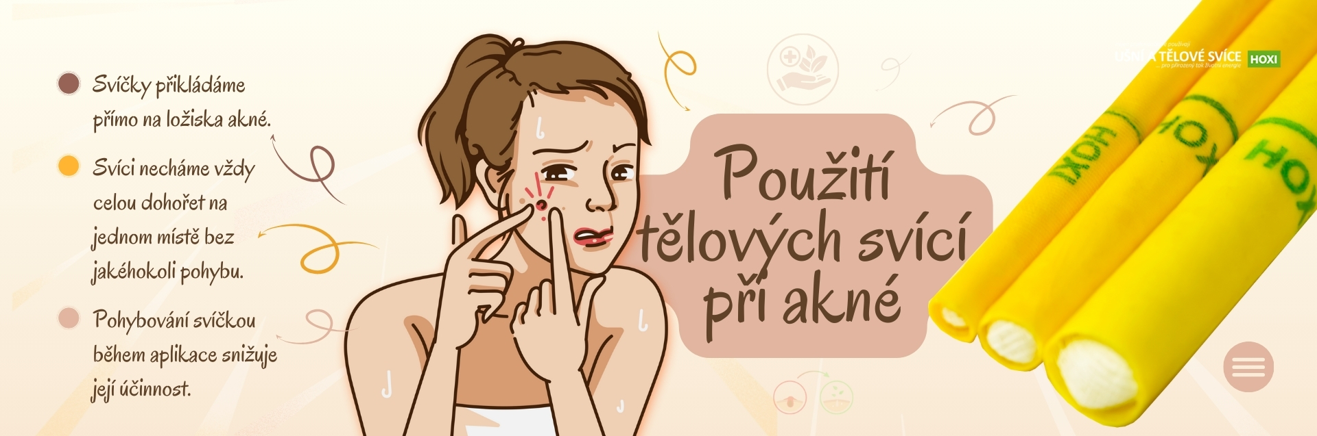 Použití tělových svící při akné