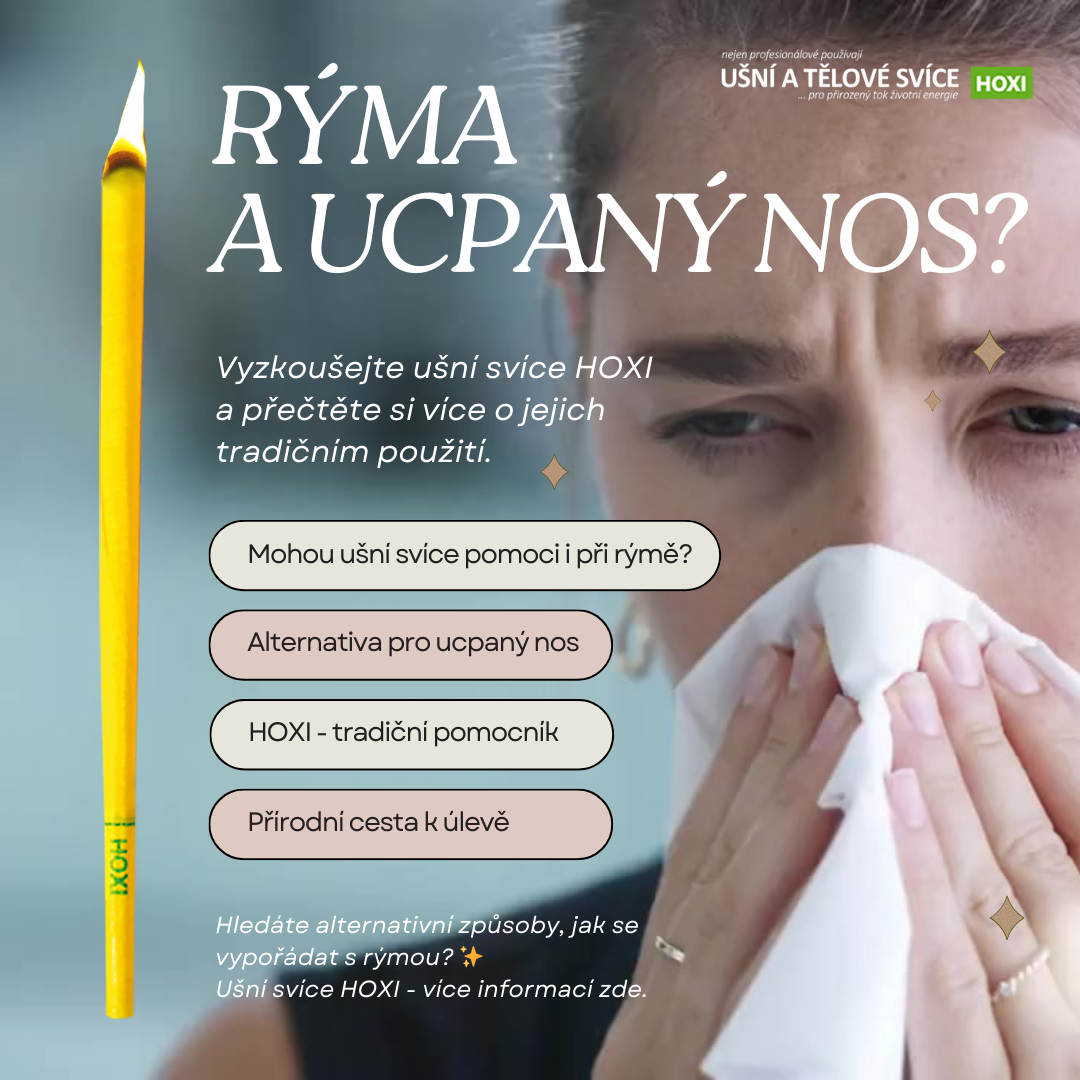 Aplikace ušních svící HOXI při rýmě