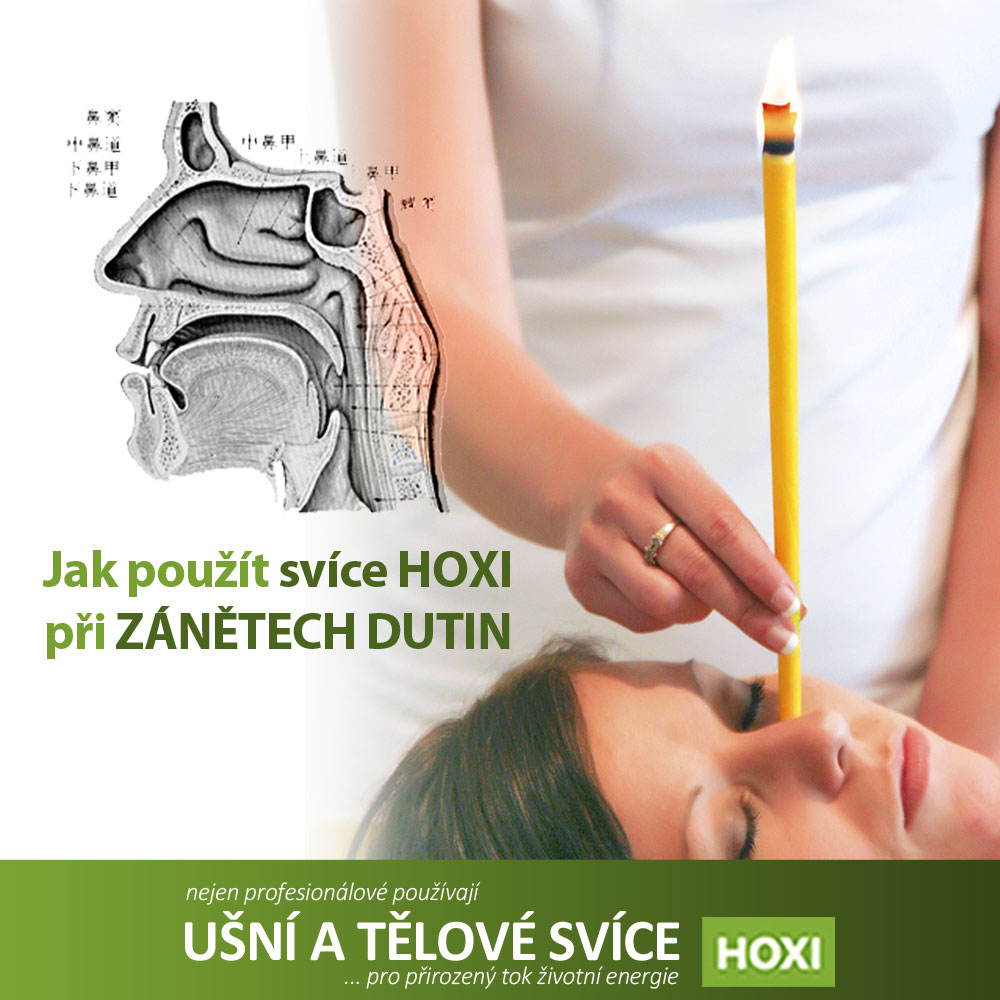 Aplikace ušních svící HOXI při zánětech dutin